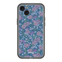 スリムプロテクションプレミアムケース with MagSafe［ 日比谷花壇 - FloralSymphony - ネイビー ］