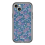 スリムプロテクションプレミアムケース with MagSafe［ 日比谷花壇 - FloralSymphony - ネイビー ］