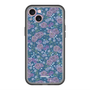 スリムプロテクションプレミアムケース with MagSafe［ 日比谷花壇 - FloralSymphony - ネイビー ］