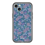 スリムプロテクションプレミアムケース with MagSafe［ 日比谷花壇 - FloralSymphony - ネイビー ］