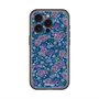 スリムプロテクションプレミアムケース with MagSafe［ 日比谷花壇 - FloralSymphony - ネイビー ］