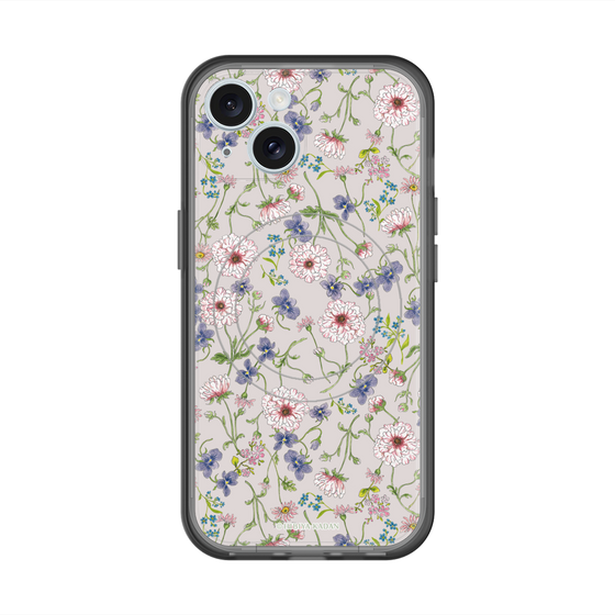 スリムプロテクションプレミアムケース with MagSafe［ 日比谷花壇 - FloralSymphony - ベージュ ］