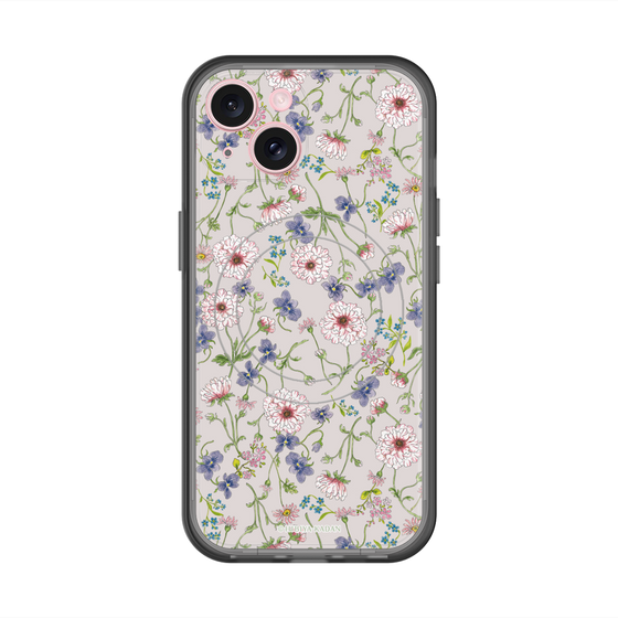 スリムプロテクションプレミアムケース with MagSafe［ 日比谷花壇 - FloralSymphony - ベージュ ］