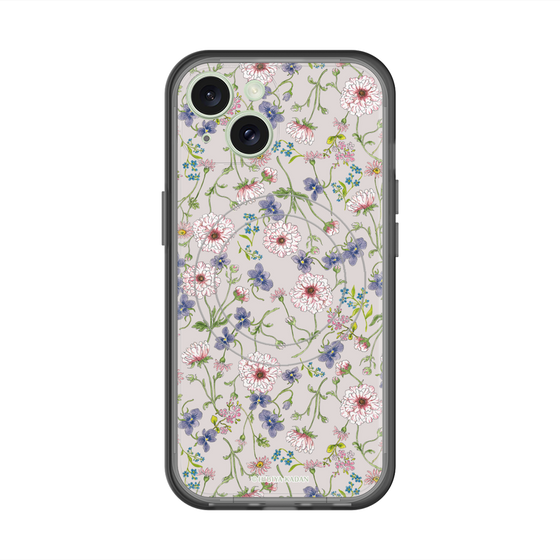 スリムプロテクションプレミアムケース with MagSafe［ 日比谷花壇 - FloralSymphony - ベージュ ］