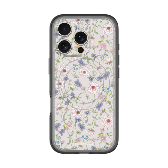 スリムプロテクションプレミアムケース with MagSafe［ 日比谷花壇 - FloralSymphony - ベージュ ］