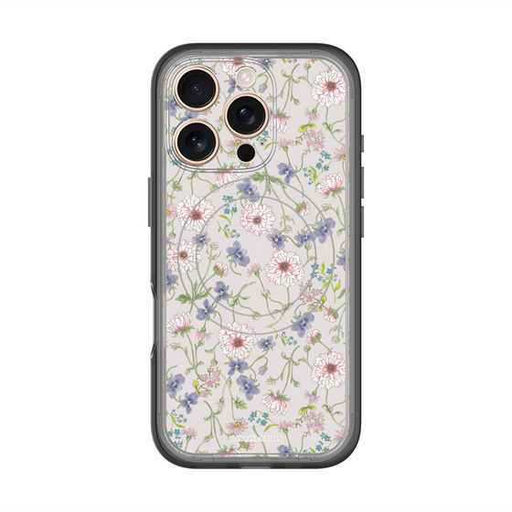 スリムプロテクションプレミアムケース with MagSafe［ 日比谷花壇 - FloralSymphony - ベージュ ］
