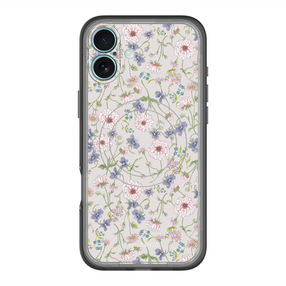 スリムプロテクションプレミアムケース with MagSafe［ 日比谷花壇 - FloralSymphony - ベージュ ］