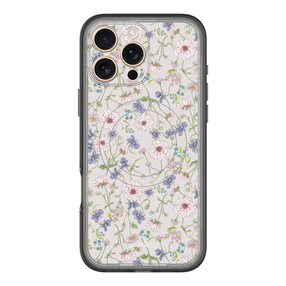 スリムプロテクションプレミアムケース with MagSafe［ 日比谷花壇 - FloralSymphony - ベージュ ］