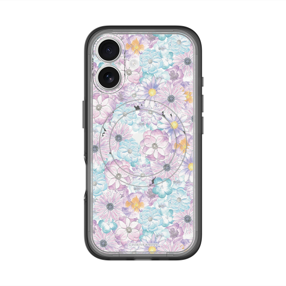 スリムプロテクションプレミアムケース with MagSafe［ 日比谷花壇 - HarmonyinBloom - パープル ］