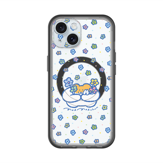 スリムプロテクションプレミアムケース with MagSafe［ もくもくちゃん - フラワー ］