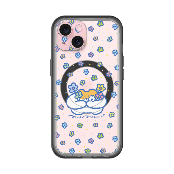 スリムプロテクションプレミアムケース with MagSafe［ もくもくちゃん - フラワー ］
