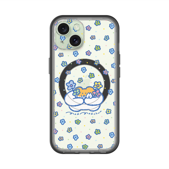 スリムプロテクションプレミアムケース with MagSafe［ もくもくちゃん - フラワー ］
