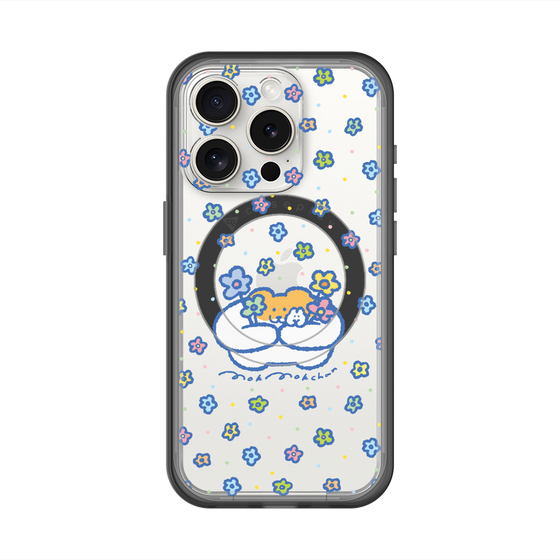 スリムプロテクションプレミアムケース with MagSafe［ もくもくちゃん - フラワー ］