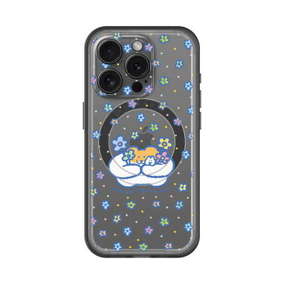 スリムプロテクションプレミアムケース with MagSafe［ もくもくちゃん - フラワー ］