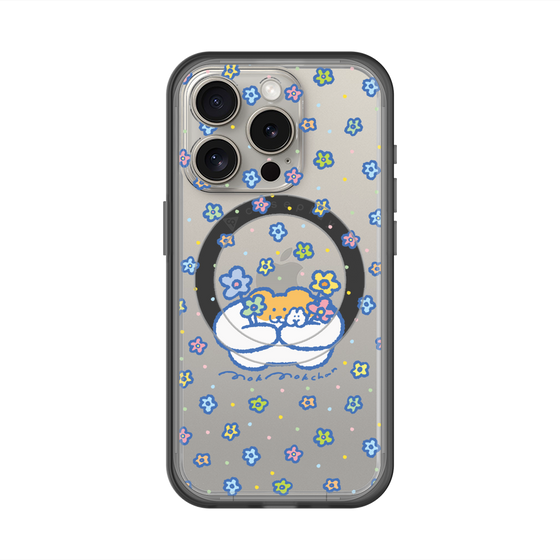 スリムプロテクションプレミアムケース with MagSafe［ もくもくちゃん - フラワー ］