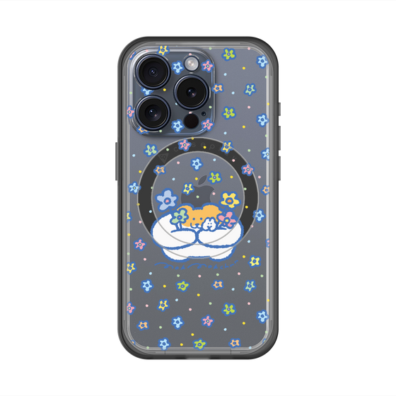 スリムプロテクションプレミアムケース with MagSafe［ もくもくちゃん - フラワー ］