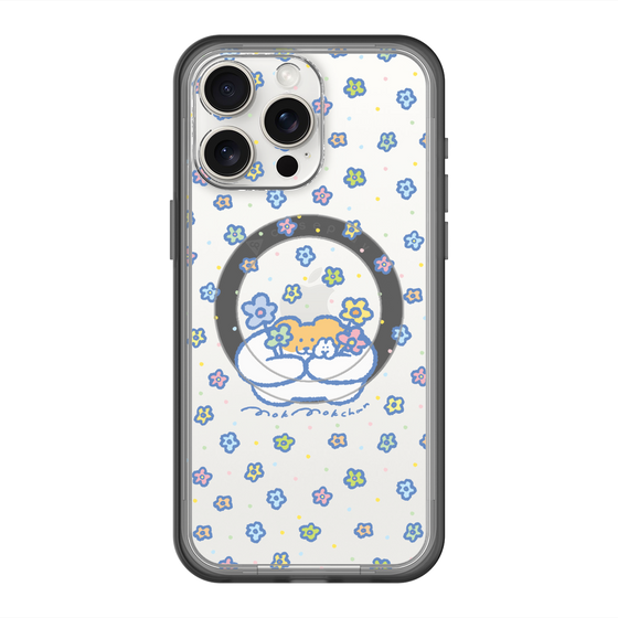 スリムプロテクションプレミアムケース with MagSafe［ もくもくちゃん - フラワー ］