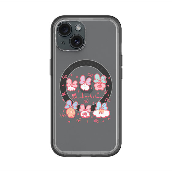 スリムプロテクションプレミアムケース with MagSafe［ もくもくちゃん - リボン ］