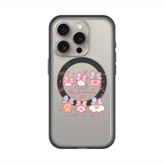スリムプロテクションプレミアムケース with MagSafe［ もくもくちゃん - リボン ］