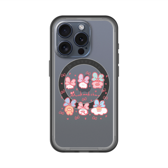 スリムプロテクションプレミアムケース with MagSafe［ もくもくちゃん - リボン ］