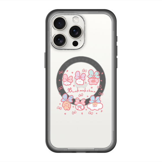 スリムプロテクションプレミアムケース with MagSafe［ もくもくちゃん - リボン ］