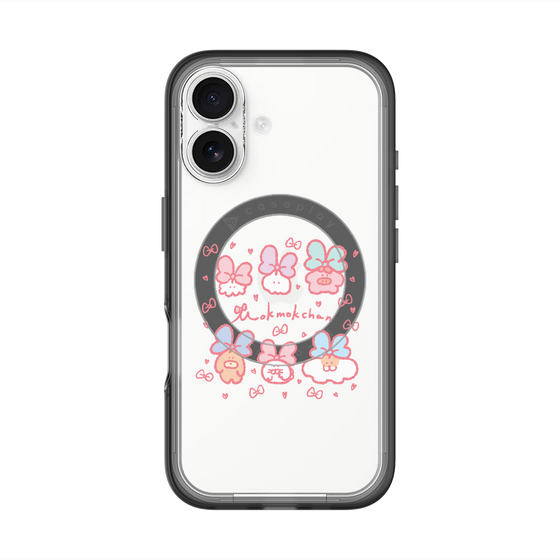 スリムプロテクションプレミアムケース with MagSafe［ もくもくちゃん - リボン ］