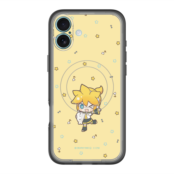 スリムプロテクションプレミアムケース with MagSafe［ しろたん×初音ミク - 鏡音レン - しろたんと一緒 ］