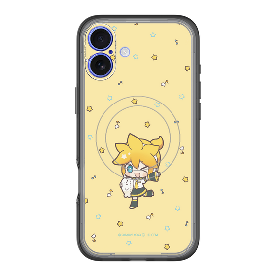 スリムプロテクションプレミアムケース with MagSafe［ しろたん×初音ミク - 鏡音レン - しろたんと一緒 ］