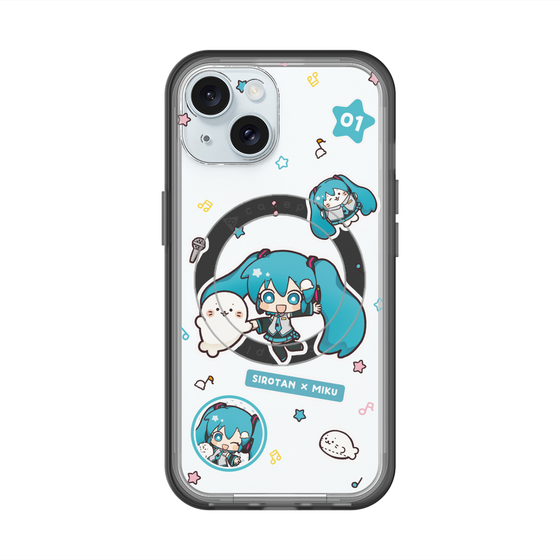 スリムプロテクションプレミアムケース with MagSafe［ しろたん×初音ミク - ステッカー ］