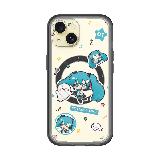 スリムプロテクションプレミアムケース with MagSafe［ しろたん×初音ミク - ステッカー ］