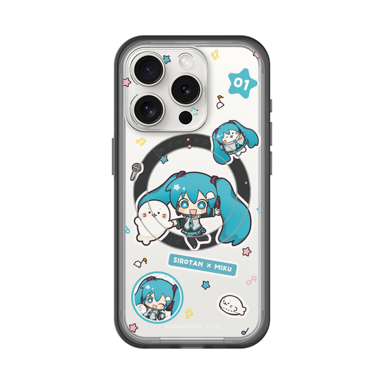スリムプロテクションプレミアムケース with MagSafe［ しろたん×初音ミク - ステッカー ］