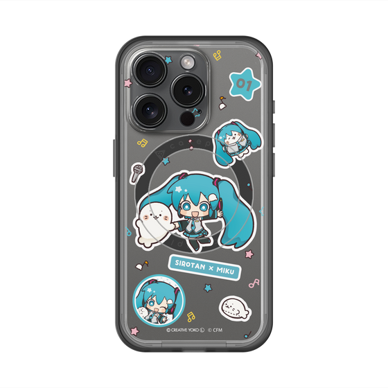 スリムプロテクションプレミアムケース with MagSafe［ しろたん×初音ミク - ステッカー ］