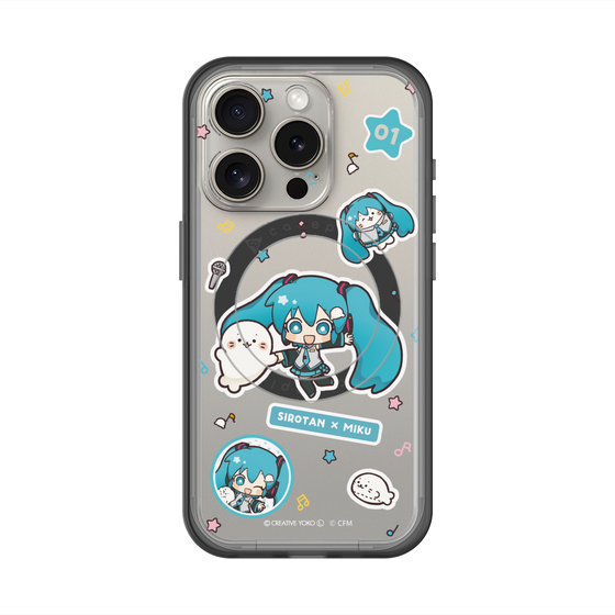 スリムプロテクションプレミアムケース with MagSafe［ しろたん×初音ミク - ステッカー ］