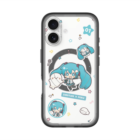 スリムプロテクションプレミアムケース with MagSafe［ しろたん×初音ミク - ステッカー ］