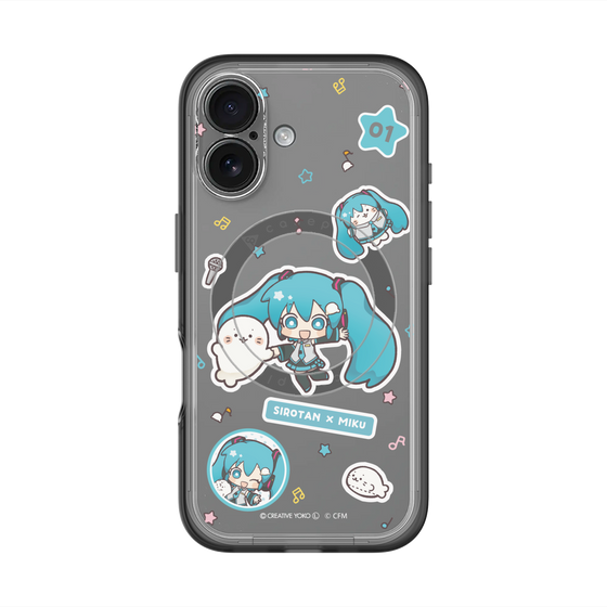スリムプロテクションプレミアムケース with MagSafe［ しろたん×初音ミク - ステッカー ］