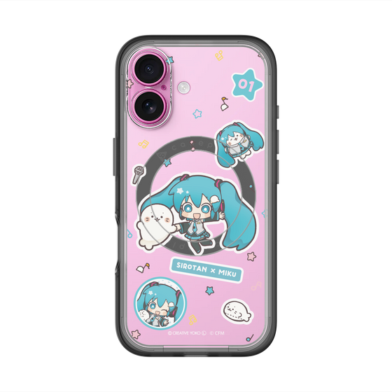 スリムプロテクションプレミアムケース with MagSafe［ しろたん×初音ミク - ステッカー ］