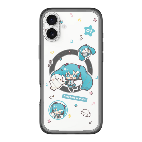 スリムプロテクションプレミアムケース with MagSafe［ しろたん×初音ミク - ステッカー ］