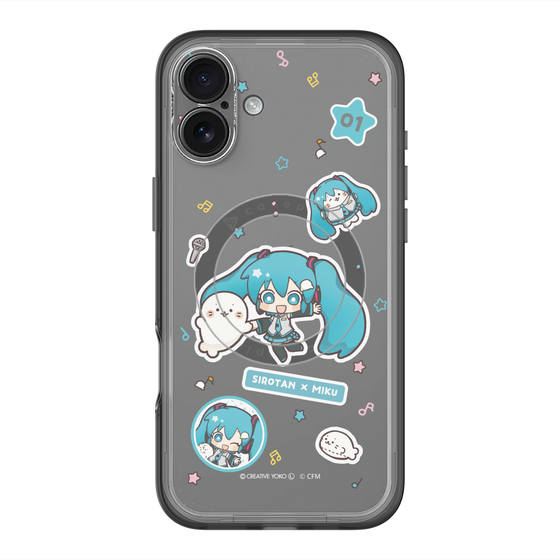 スリムプロテクションプレミアムケース with MagSafe［ しろたん×初音ミク - ステッカー ］