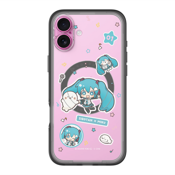 スリムプロテクションプレミアムケース with MagSafe［ しろたん×初音ミク - ステッカー ］