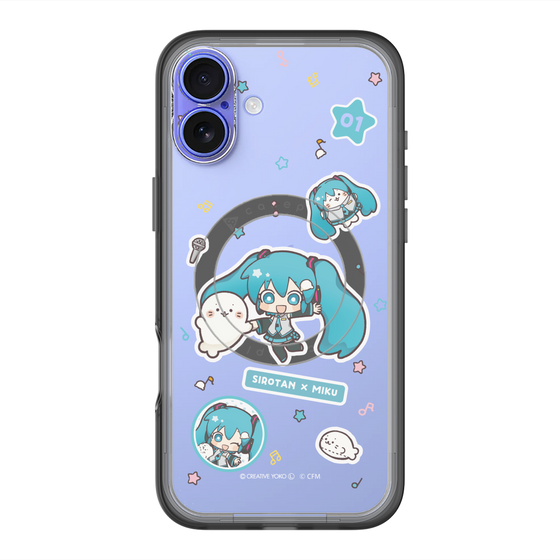 スリムプロテクションプレミアムケース with MagSafe［ しろたん×初音ミク - ステッカー ］