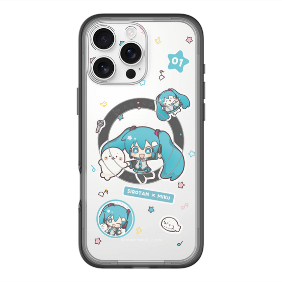スリムプロテクションプレミアムケース with MagSafe［ しろたん×初音ミク - ステッカー ］