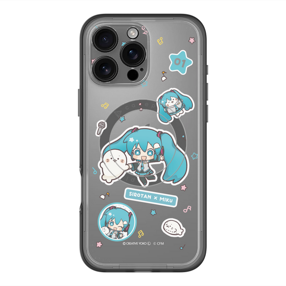 スリムプロテクションプレミアムケース with MagSafe［ しろたん×初音ミク - ステッカー ］