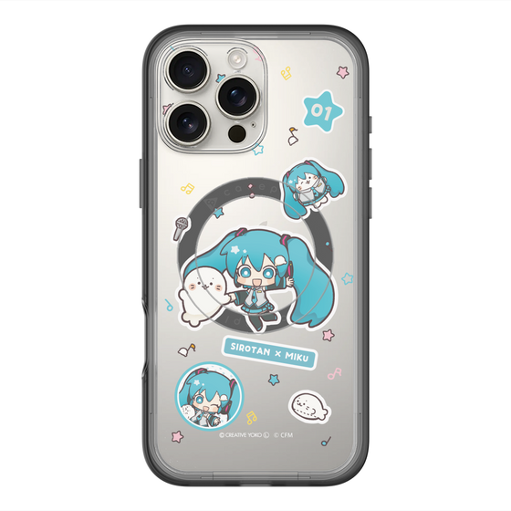 スリムプロテクションプレミアムケース with MagSafe［ しろたん×初音ミク - ステッカー ］
