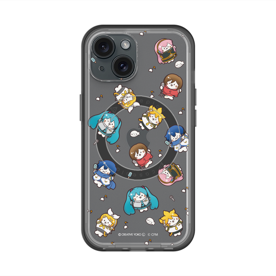スリムプロテクションプレミアムケース with MagSafe［ しろたん×初音ミク - 総柄 - クリア ］