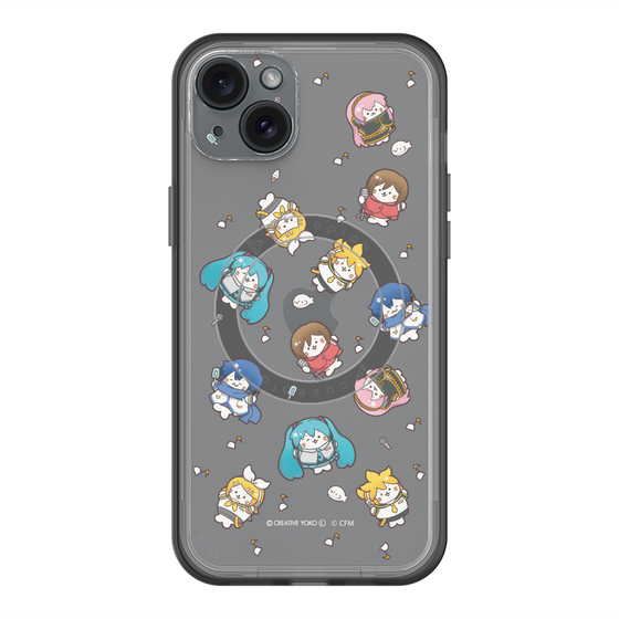 スリムプロテクションプレミアムケース with MagSafe［ しろたん×初音ミク - 総柄 - クリア ］