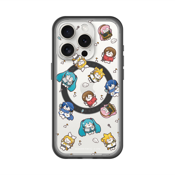 スリムプロテクションプレミアムケース with MagSafe［ しろたん×初音ミク - 総柄 - クリア ］
