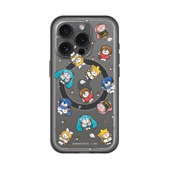 スリムプロテクションプレミアムケース with MagSafe［ しろたん×初音ミク - 総柄 - クリア ］