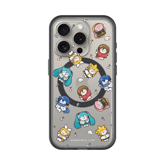 スリムプロテクションプレミアムケース with MagSafe［ しろたん×初音ミク - 総柄 - クリア ］