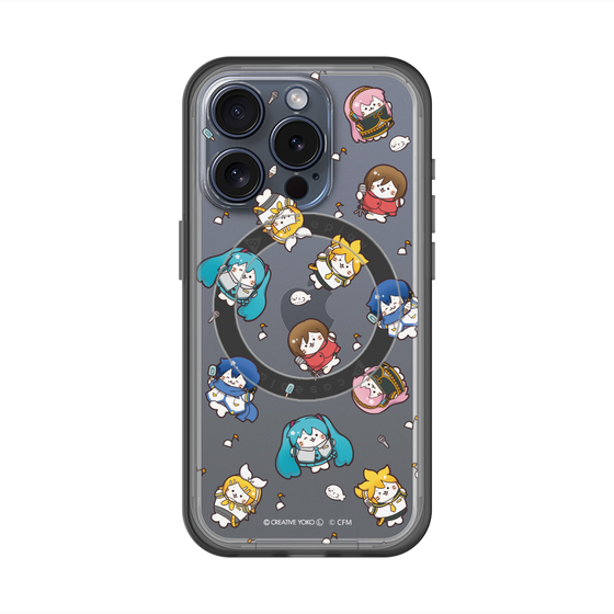 スリムプロテクションプレミアムケース with MagSafe［ しろたん×初音ミク - 総柄 - クリア ］