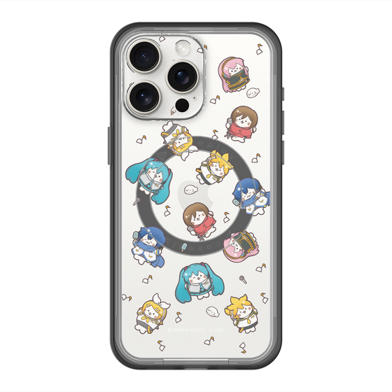 スリムプロテクションプレミアムケース with MagSafe［ しろたん×初音ミク - 総柄 - クリア ］